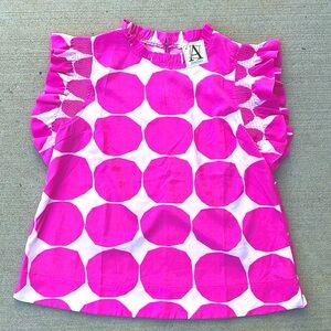 JODIFL Pink Polka Dot Blouse NWT Sz Medium